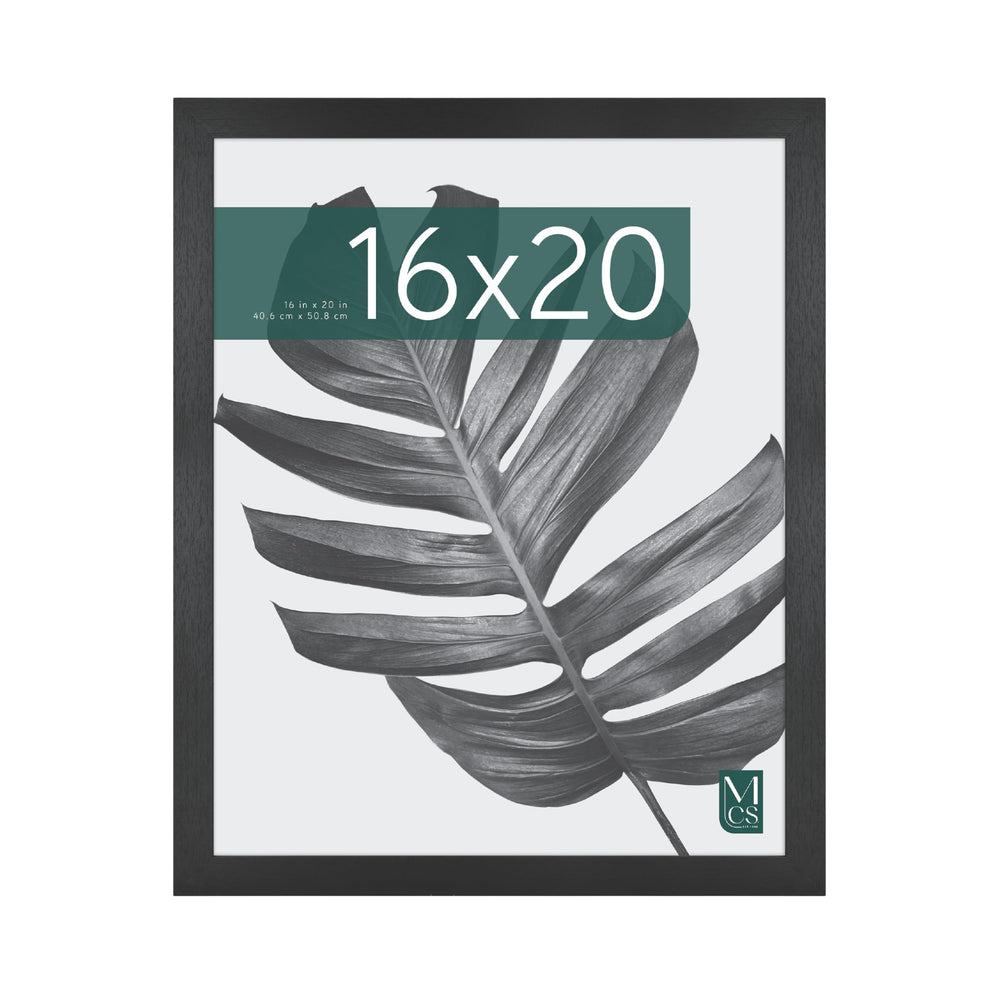 MCS Studio Gallery front view showing black woodgrain frame and centered 16x20 artwork benefit: elegant display
