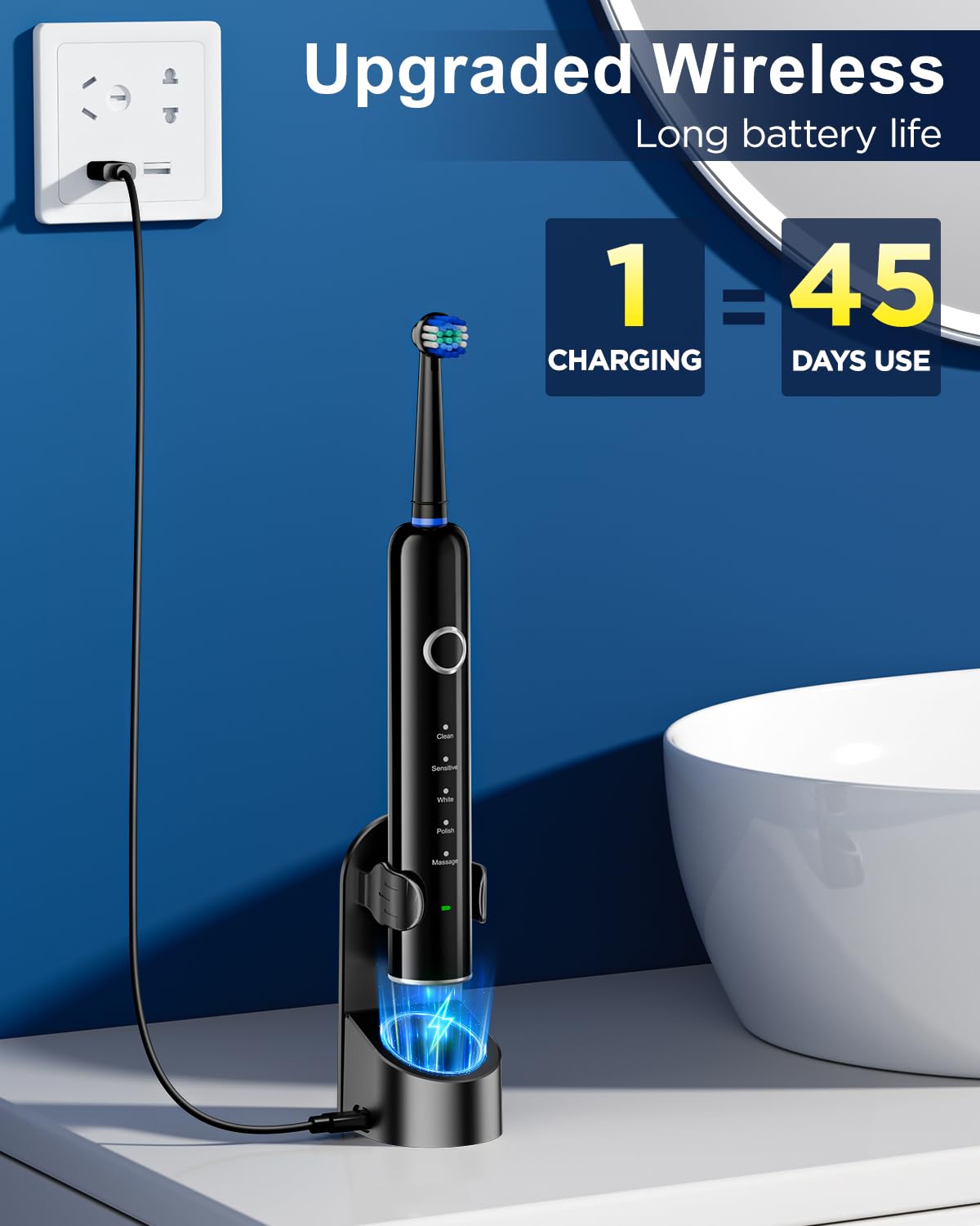MCUDKIK charging base with USB cable for easy recharging from standard adapters