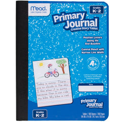 Mead inside cover manuscript alphabet reference aiding letter formation and classroom use