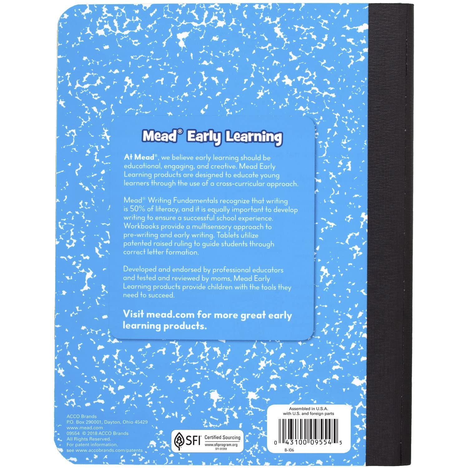 Close view of Mead paper texture and thickness for reliable writing and erasing