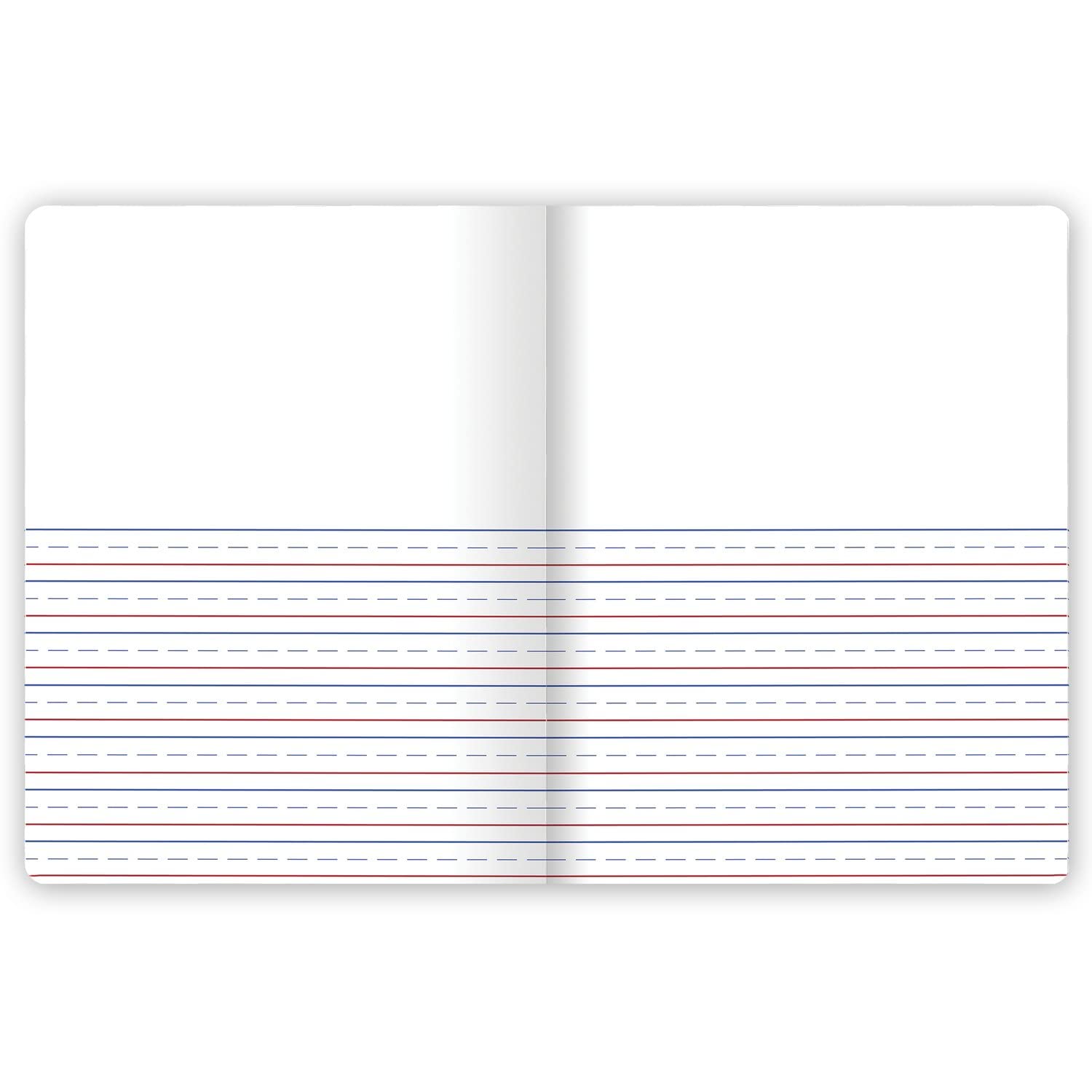 Mead sewn binding detail that keeps pages secure and lays the notebook flat