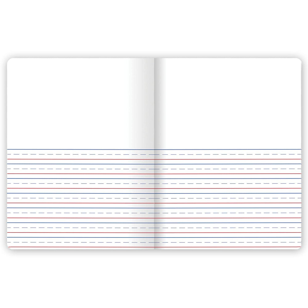 Mead sewn binding detail that keeps pages secure and lays the notebook flat