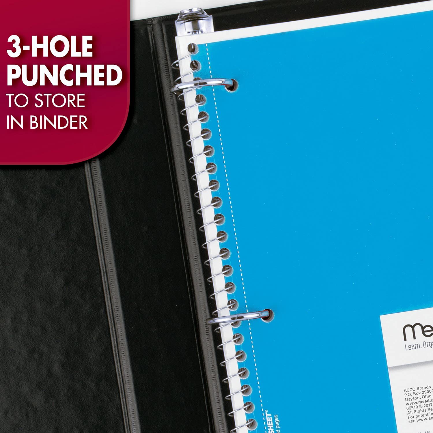 Mead notebooks inside a backpack demonstrating portable classroom-ready storage