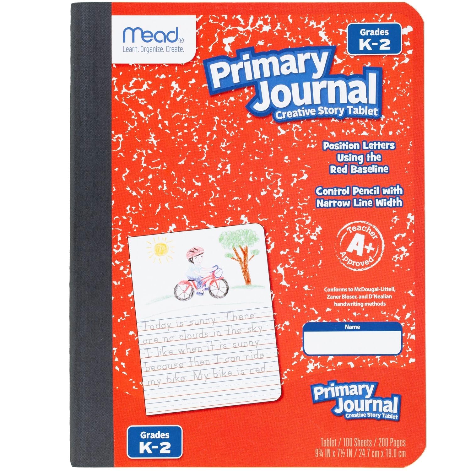 Mead primary journal red front cover easy classroom identification