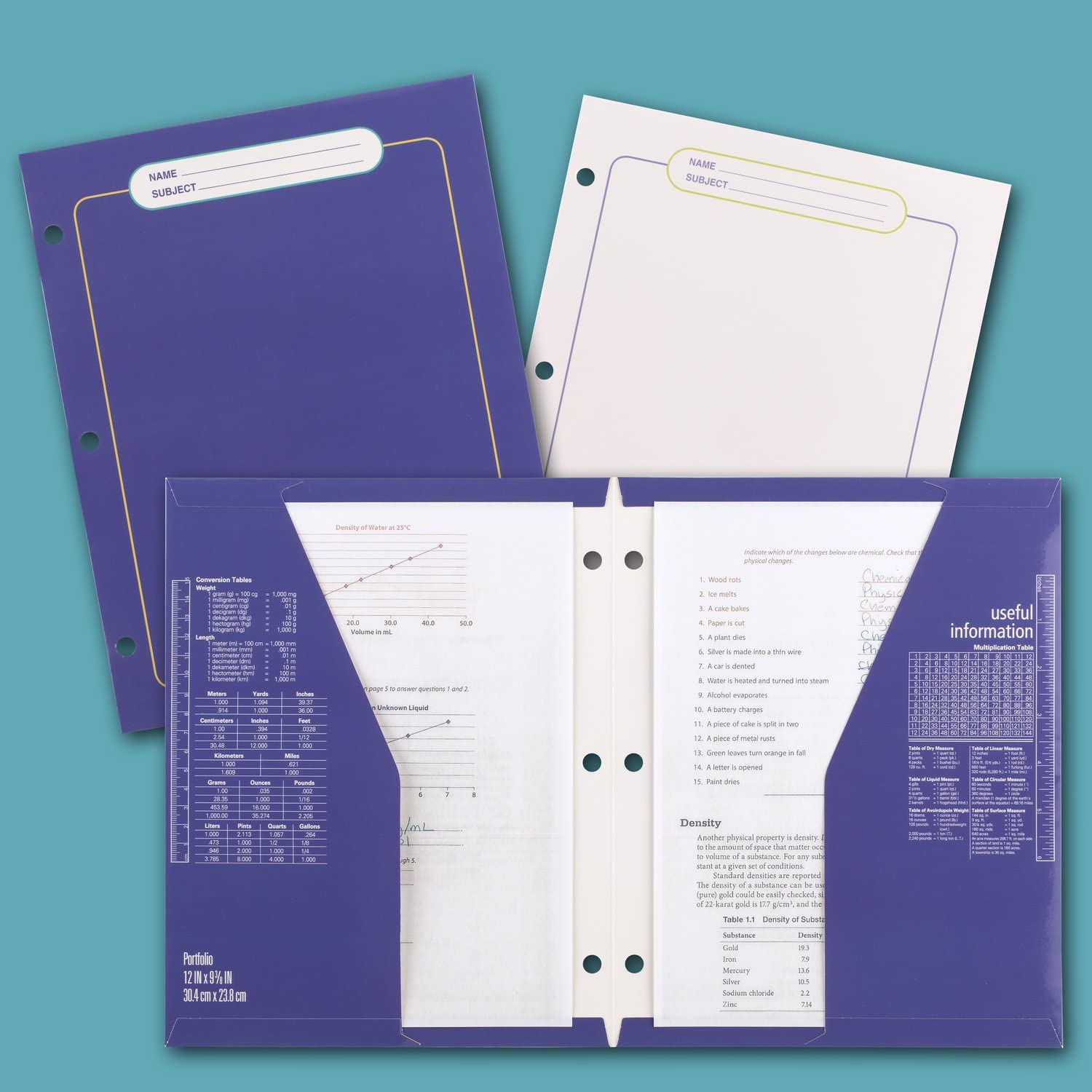 Mead Trapper Keeper inside pocket with handouts for extra storage and quick access