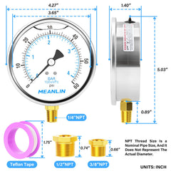 MEANLIN MEASURE lower mount thread detail showing 1/4" NPT connection benefit