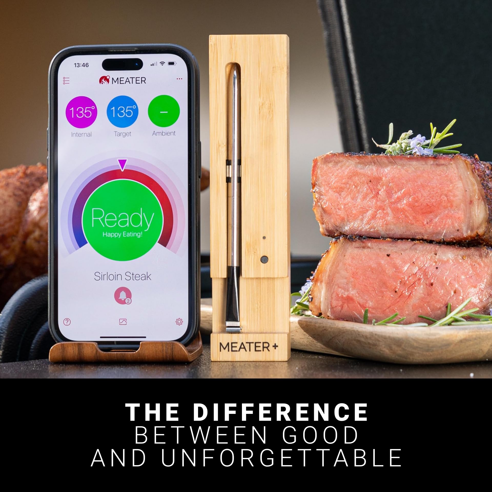 MEATER Plus probe placed in dishwasher rack showing easy cleanup and dishwasher-safe benefit