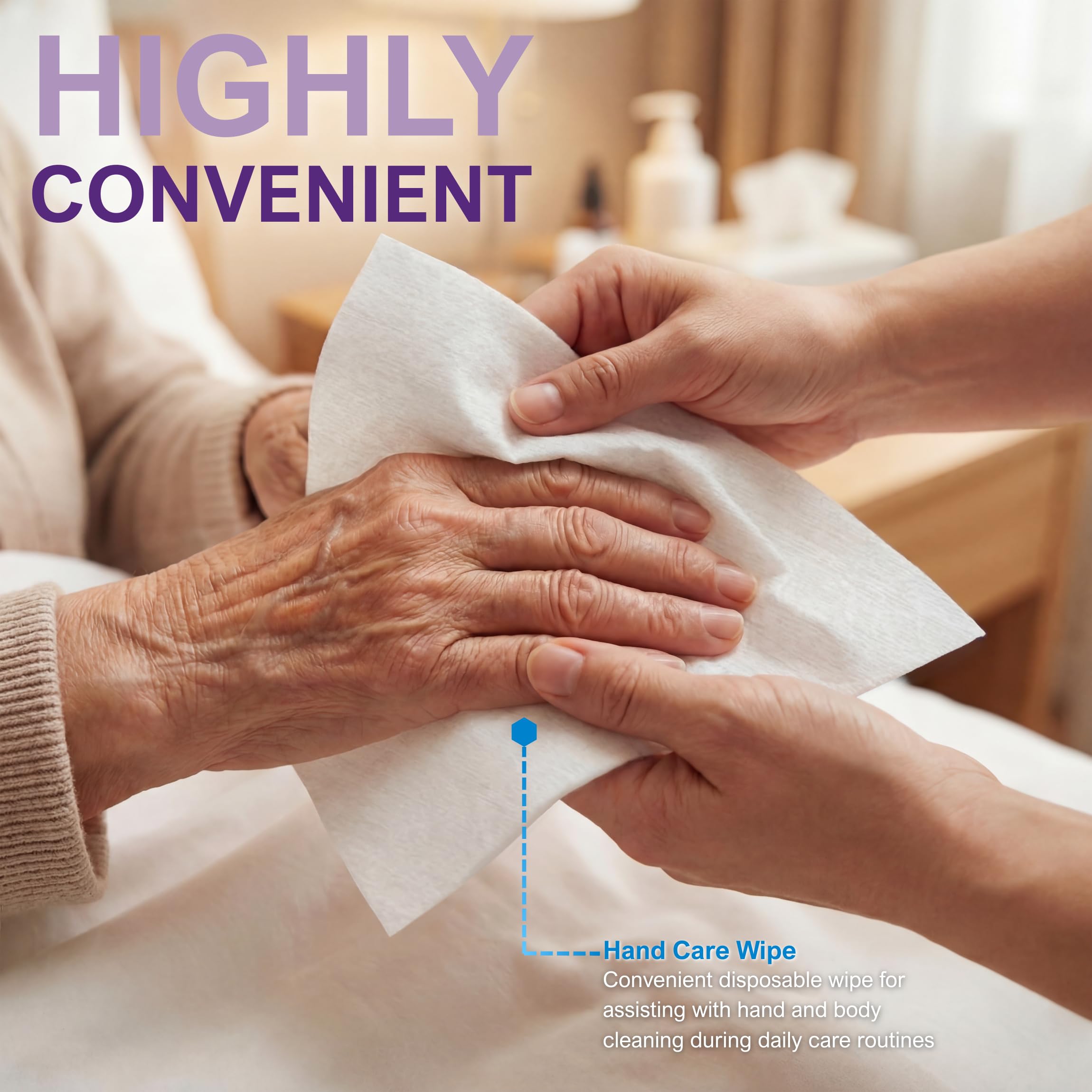 MED PRIDE bedside setup with wipes ready demonstrating convenience for caregivers