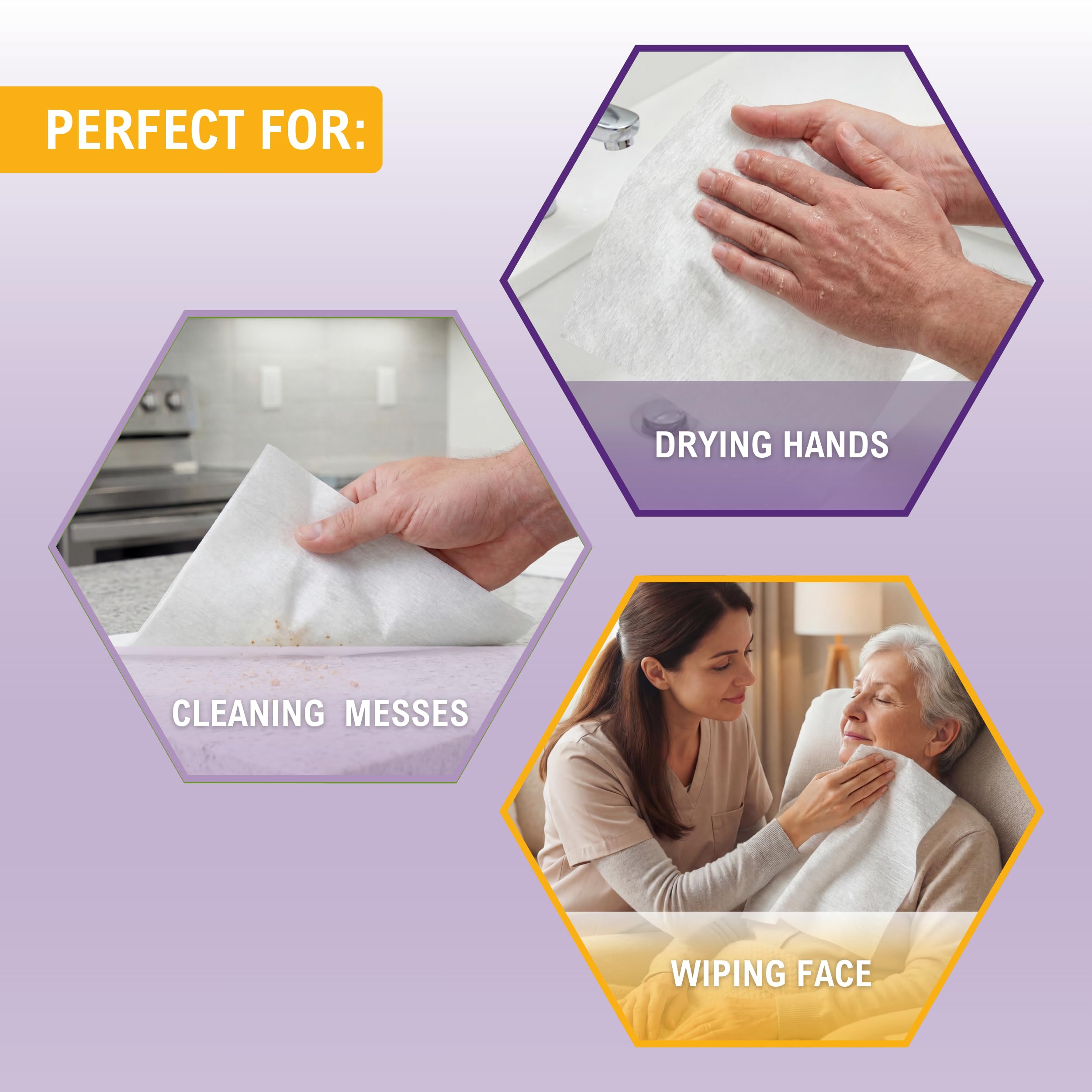 MED PRIDE used-wipe placed in trash showing sanitary disposable hygiene benefit