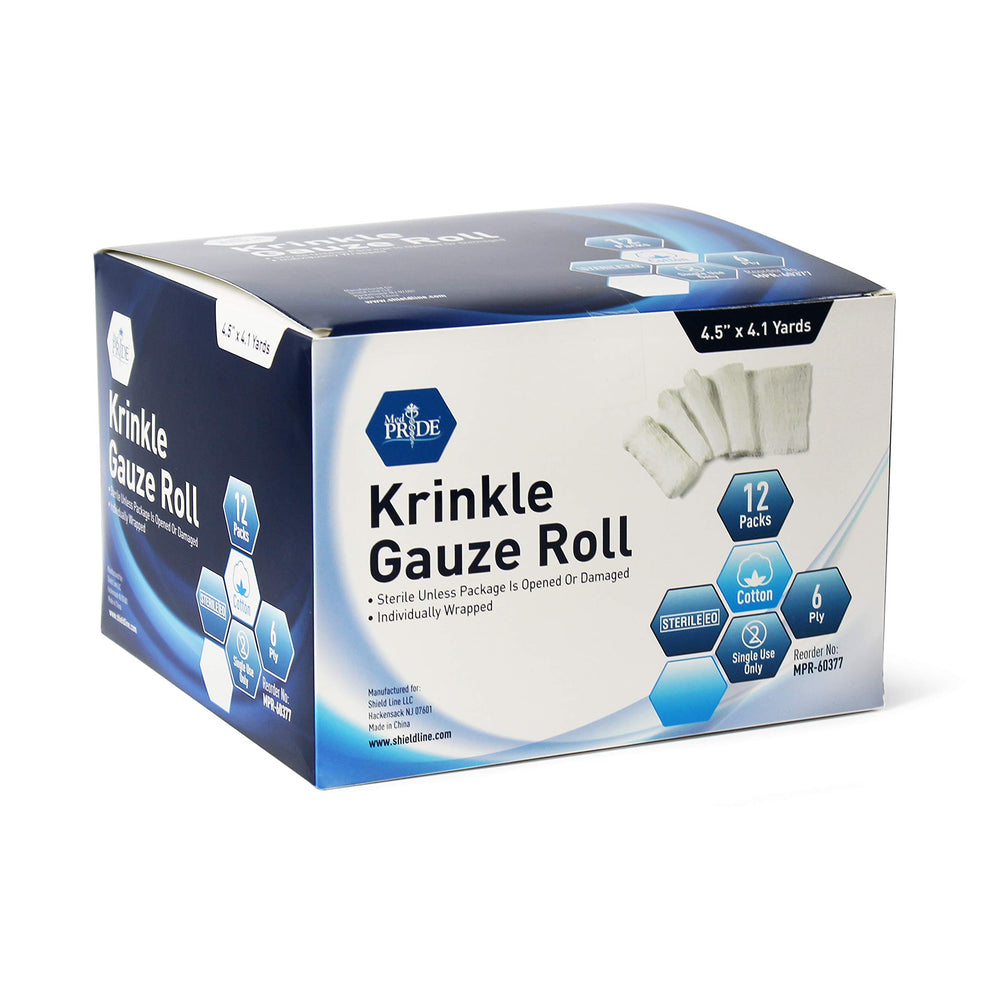 MED PRIDE individually wrapped sterile roll illustrating sealed packaging for contamination prevention