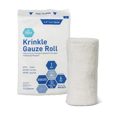 MED PRIDE unwrapped gauze roll displaying soft 6-ply cotton layers for reliable absorbency