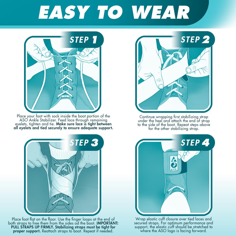 Med Spec ASO lace-up closure detail offering adjustable compression benefits