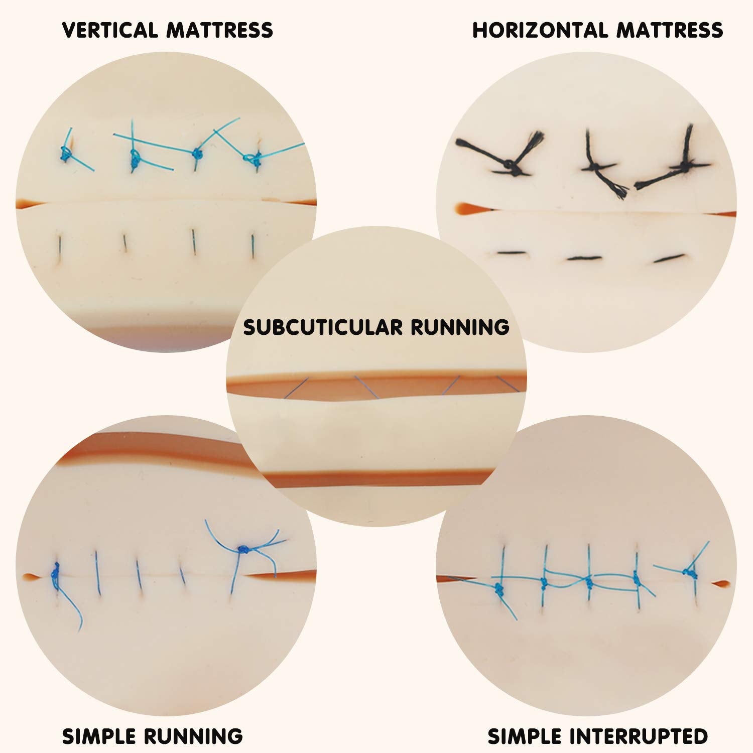 Medarchitect lifestyle image of student practicing sutures on pad demonstrating skill building