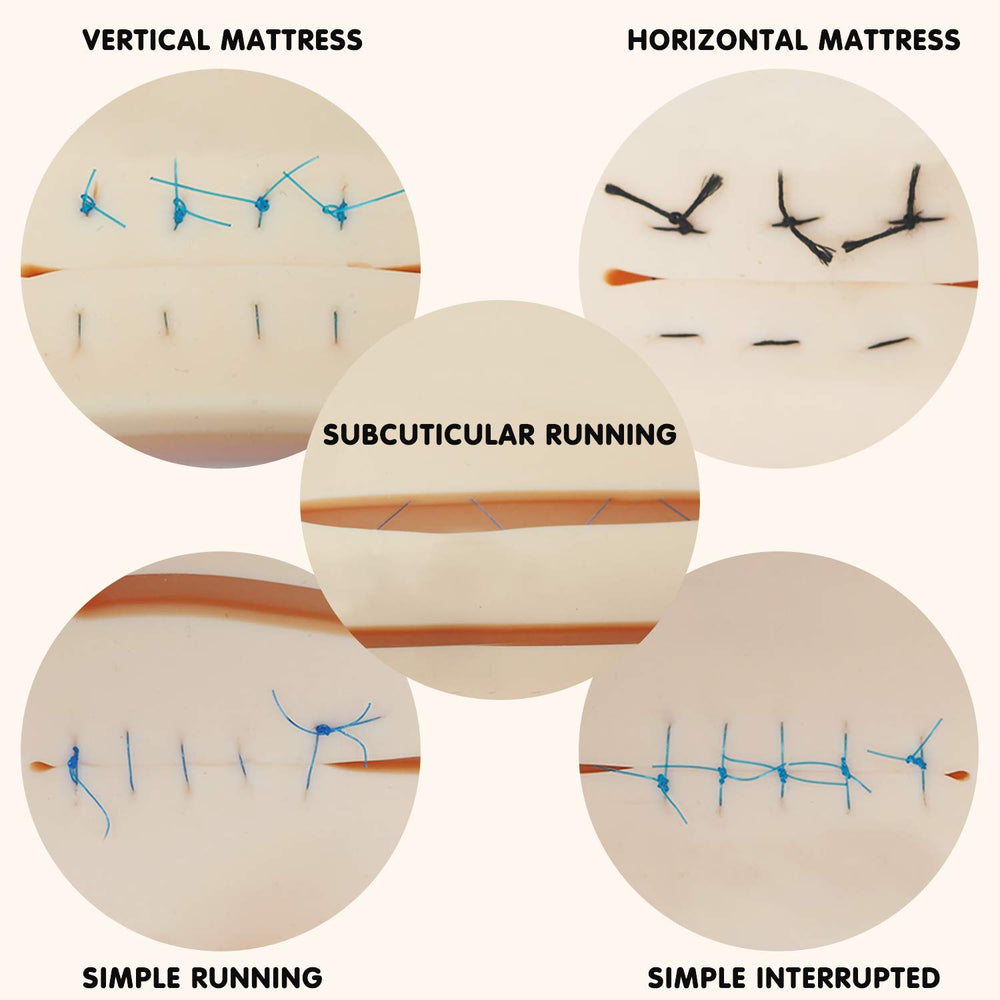 Medarchitect lifestyle image of student practicing sutures on pad demonstrating skill building