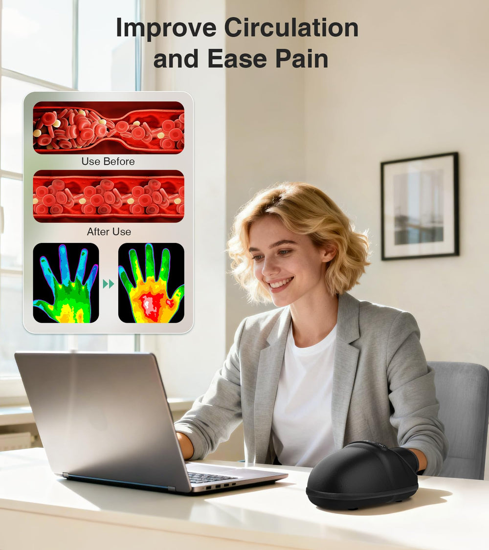 Medcursor heat indicator lights showing two warmth levels for soothing comfort