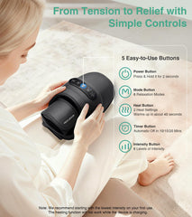 Medcursor in use on a hand demonstrating compression and relaxation benefit