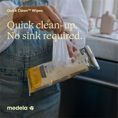 Medela resealable pack close-up demonstrating easy-open seal and portability benefit