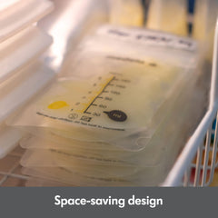 Medela write-on panel detail for dating and tracking milk conveniently