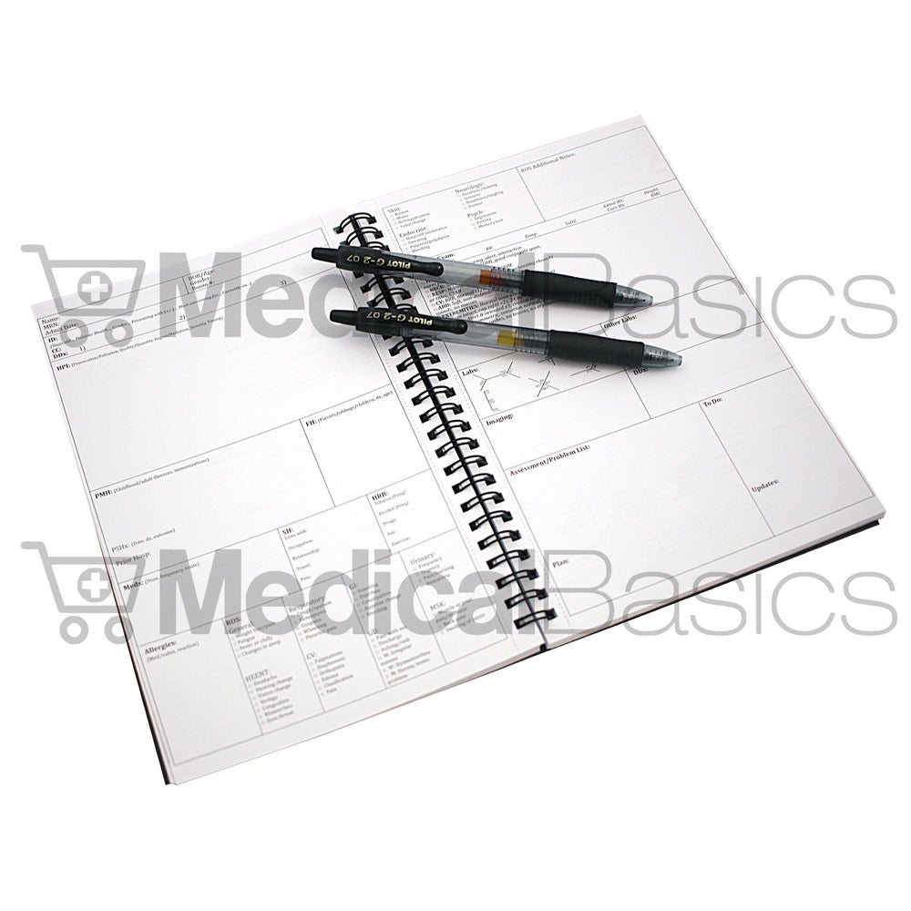 Medical Basics binding and cover detail showing premium wire bind that lays flat