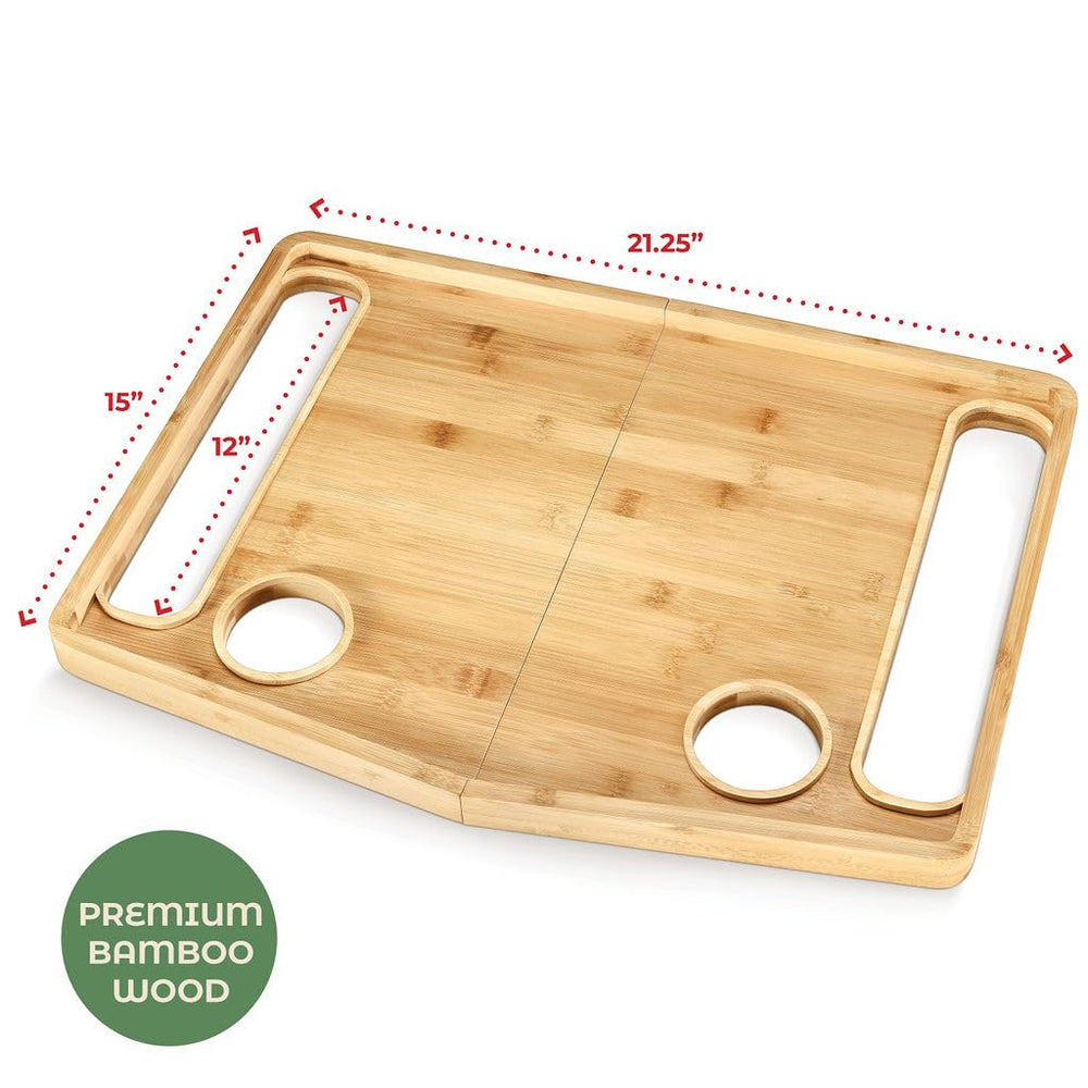Medical king tray in use with meal showing convenient dining benefit
