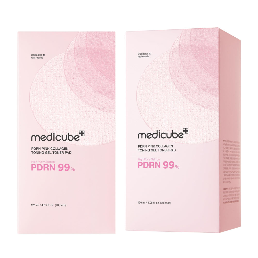 medicube before-and-after showing subtle skin glow improvement benefit