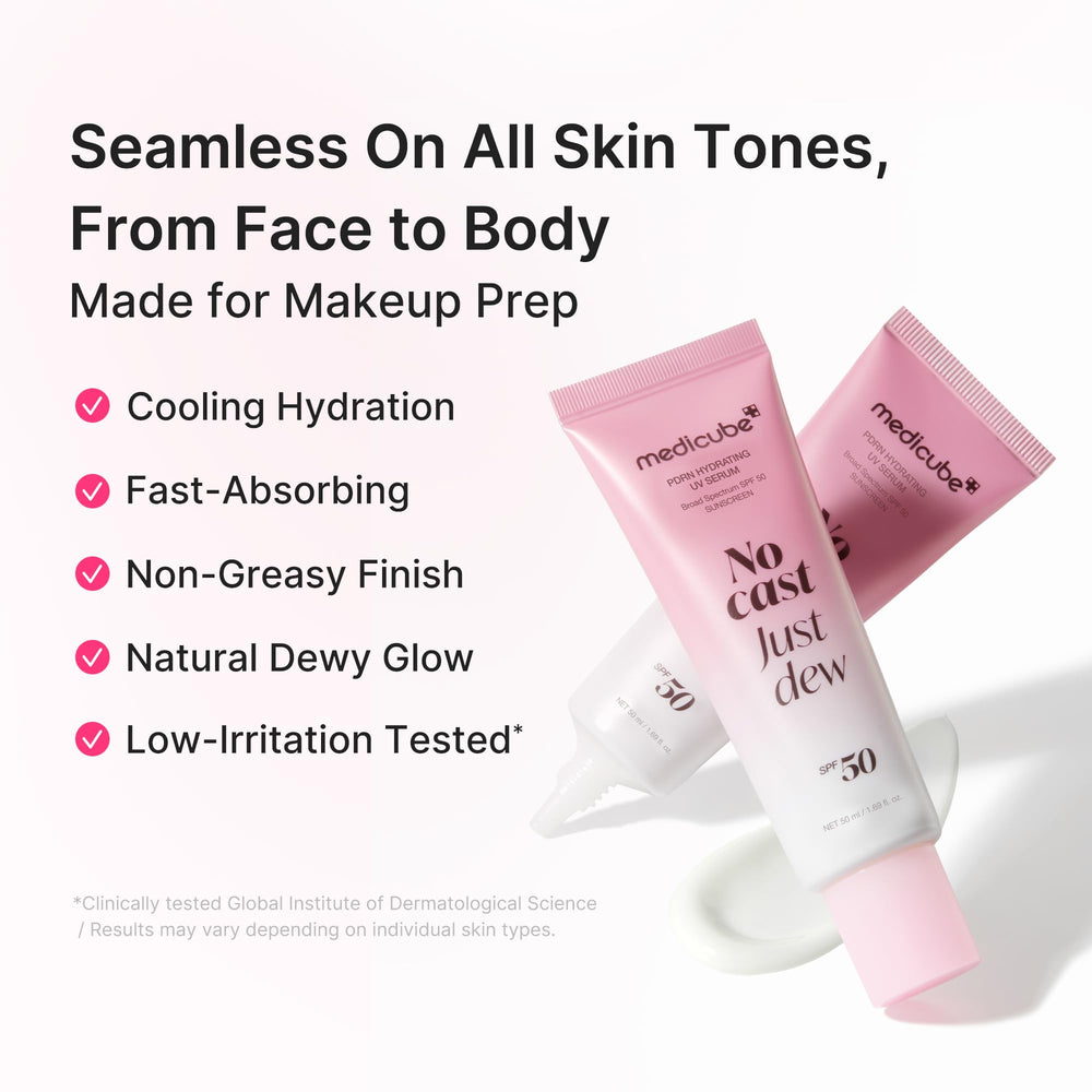medicube spread on hand demonstrating fast absorption and non-greasy finish