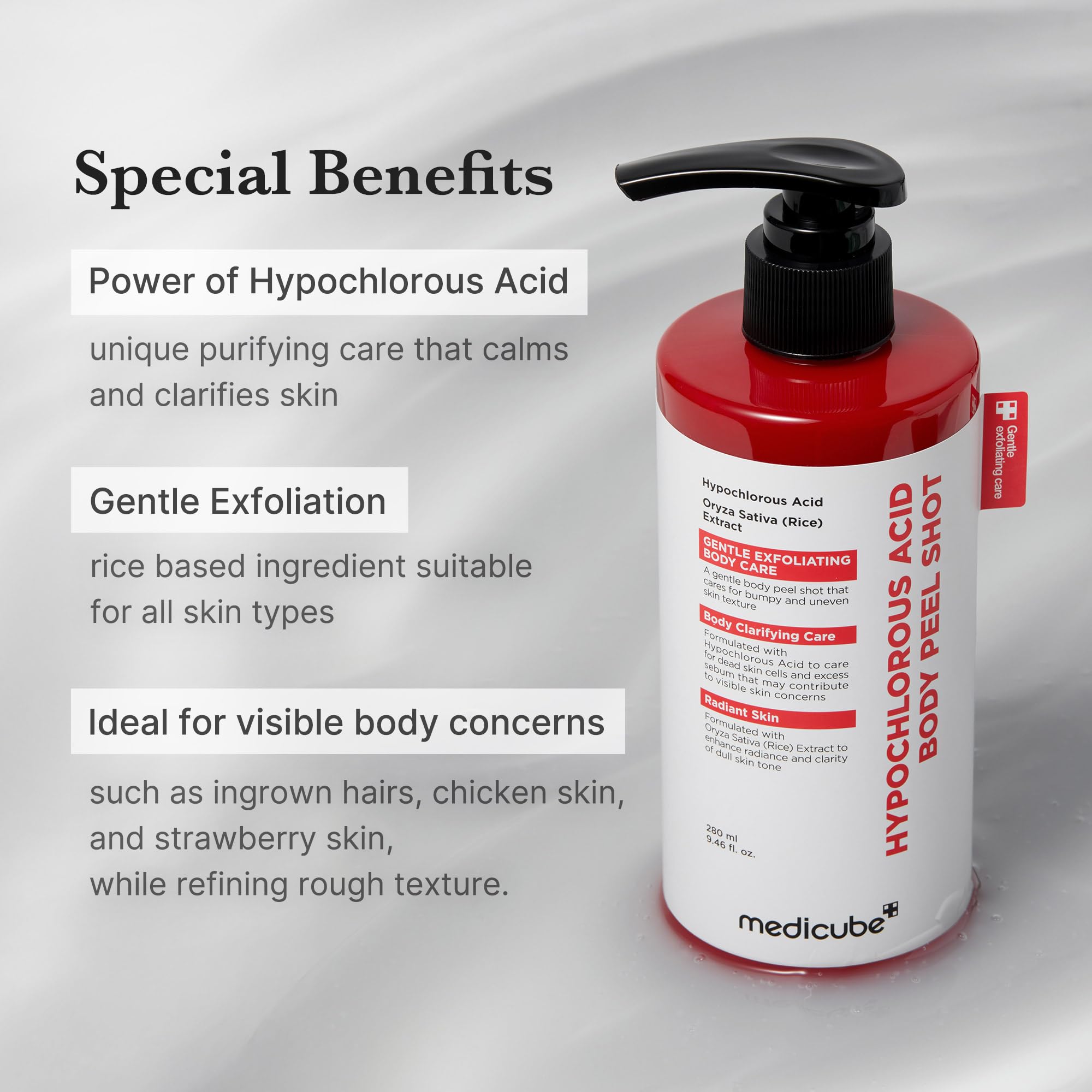 medicube application on arm reducing roughness and calming skin