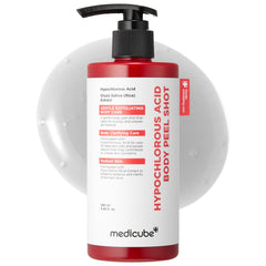 medicube front bottle showing Body Peel Shot visibly soothing skin