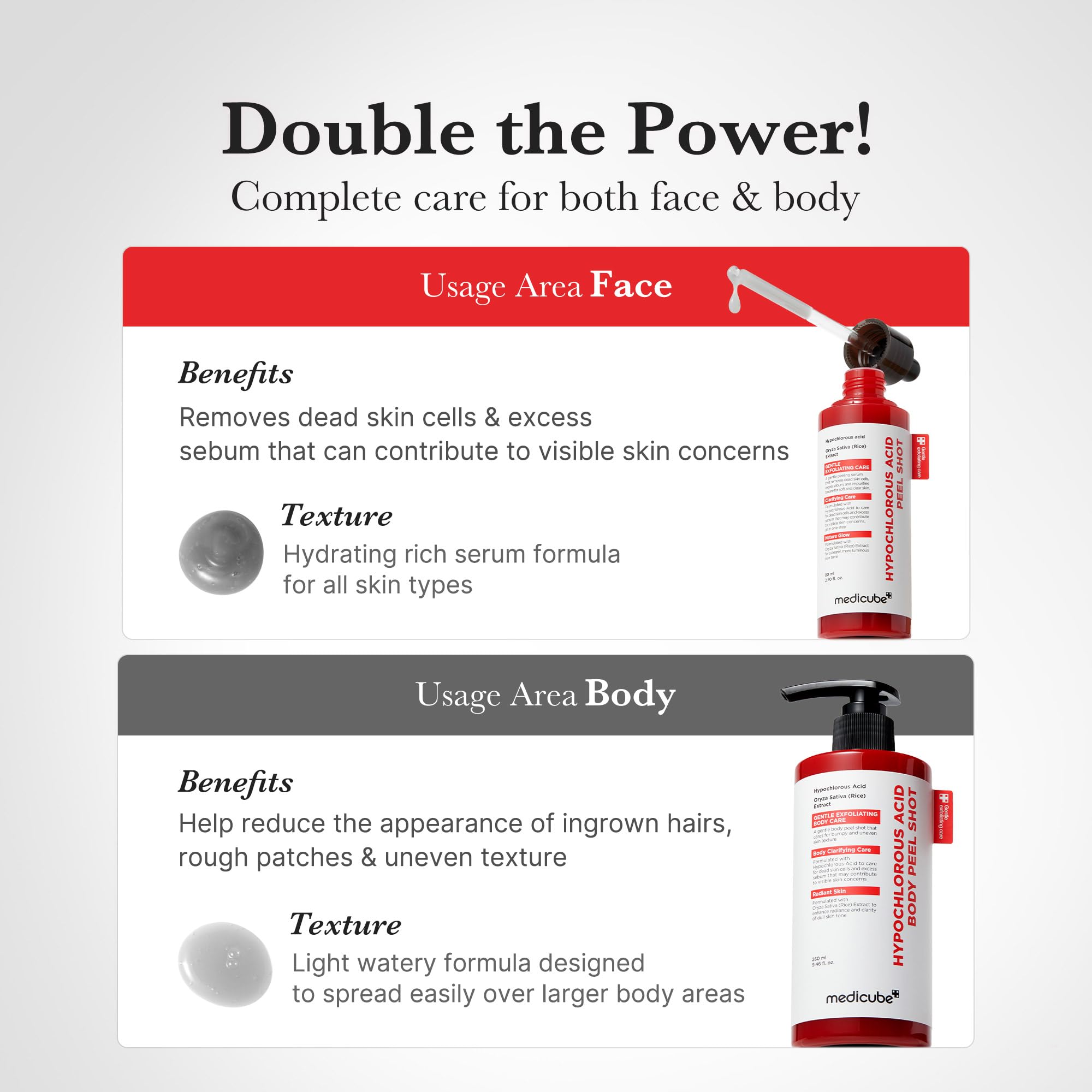 medicube packaging label close-up showing product name and directions