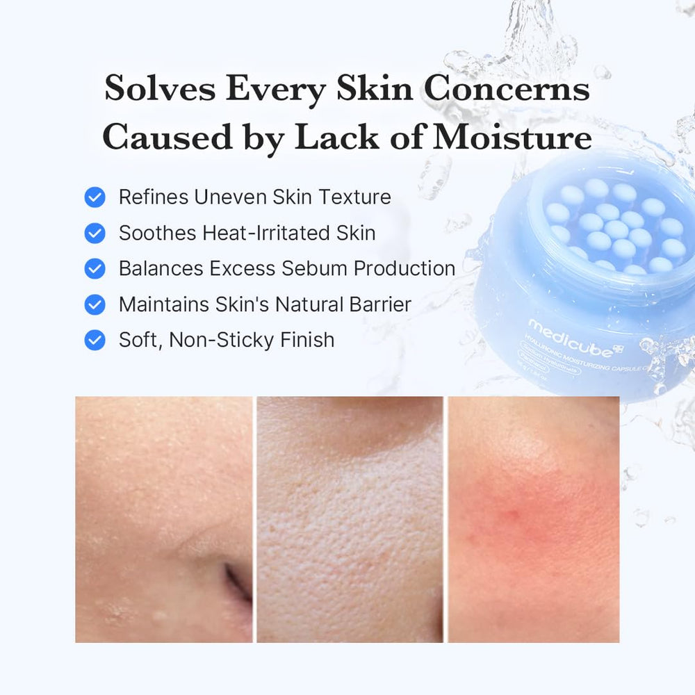 medicube cream spread on hand illustrating quick absorption and hydration
