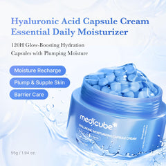 medicube open cap with hyaluronic capsules demonstrating concentrated delivery
