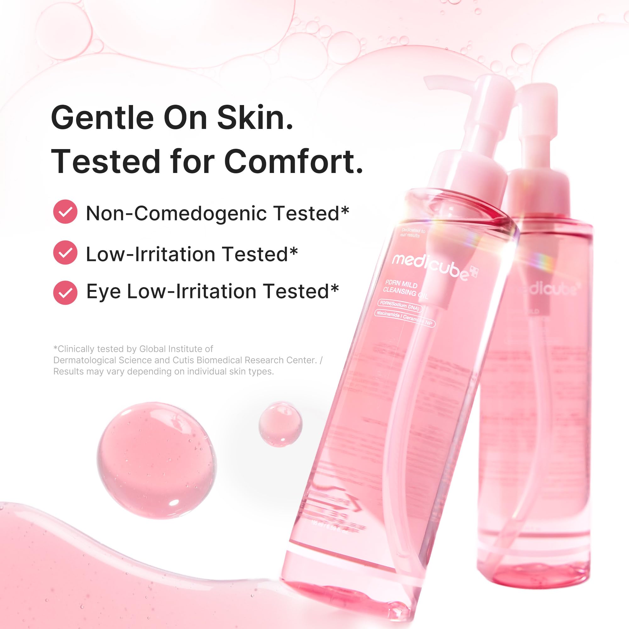 medicube in hand during massage showing gentle removal of impurities