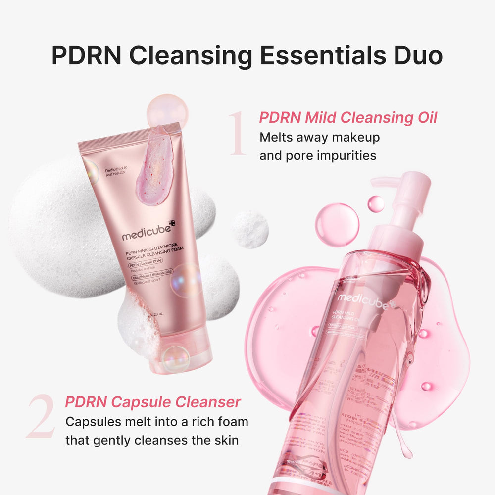 medicube ingredient label close-up displaying PDRN and niacinamide benefits