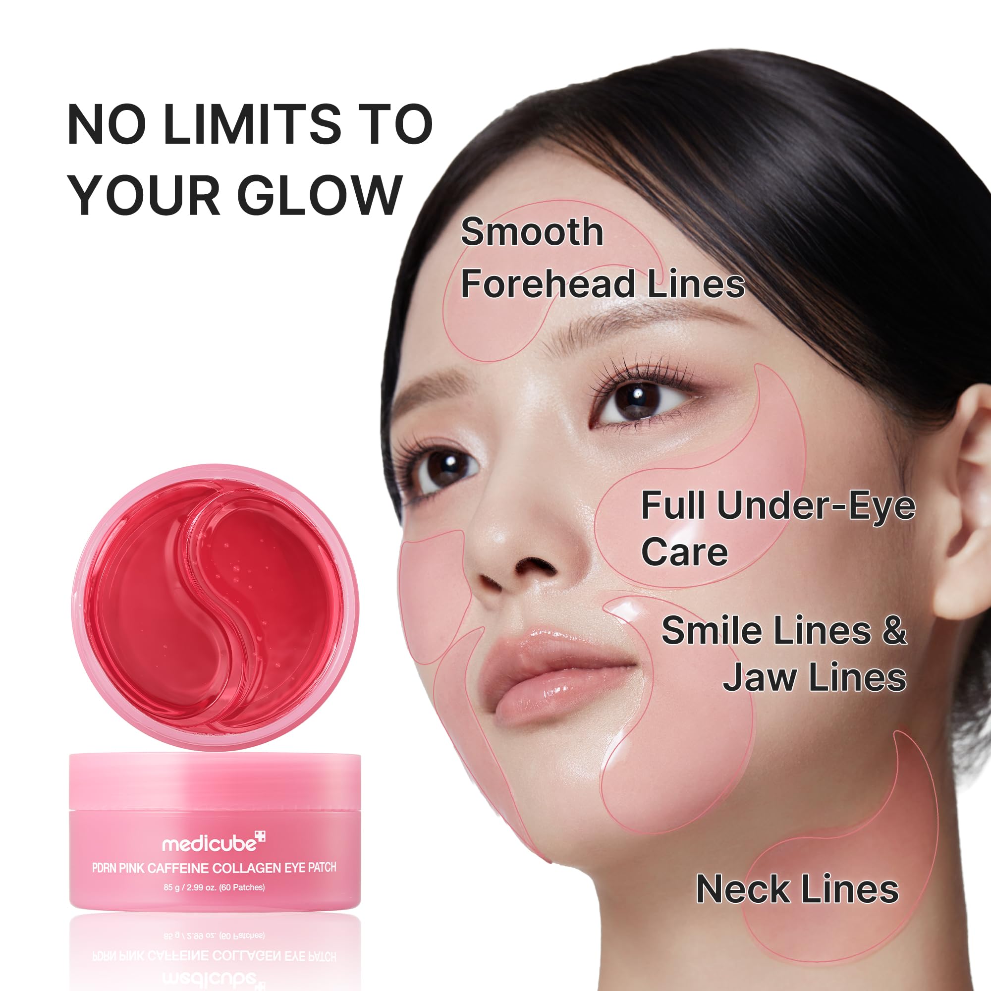medicube patches placed on smile line demonstrating targeted smoothing