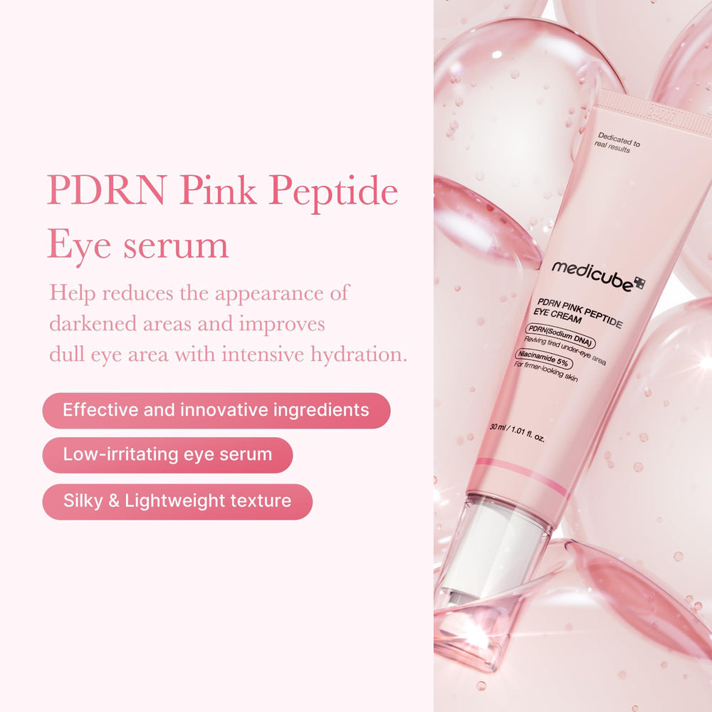 medicube serum droplet on fingertip illustrating lightweight, fast absorption