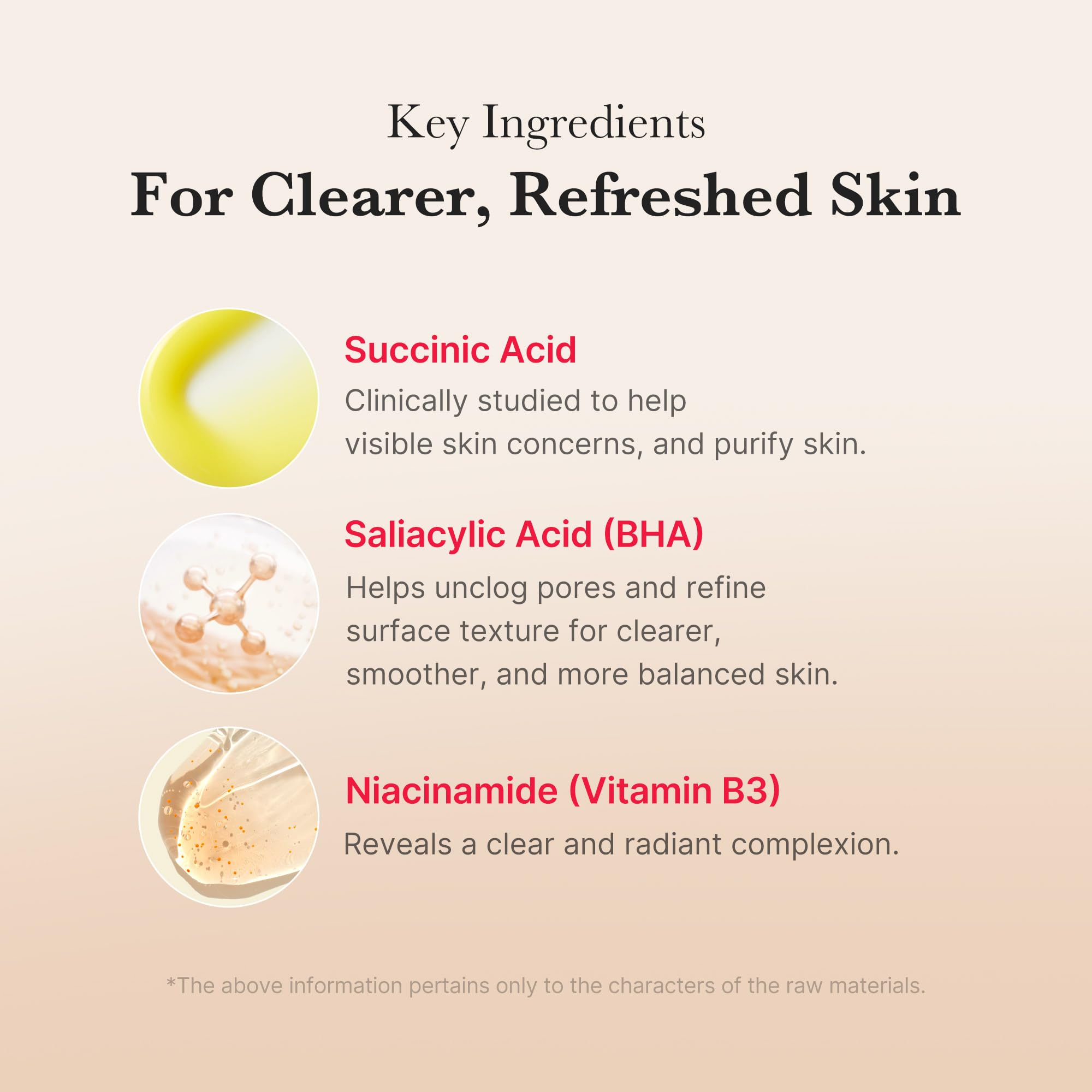 medicube ingredient label highlighting acids and soothing actives