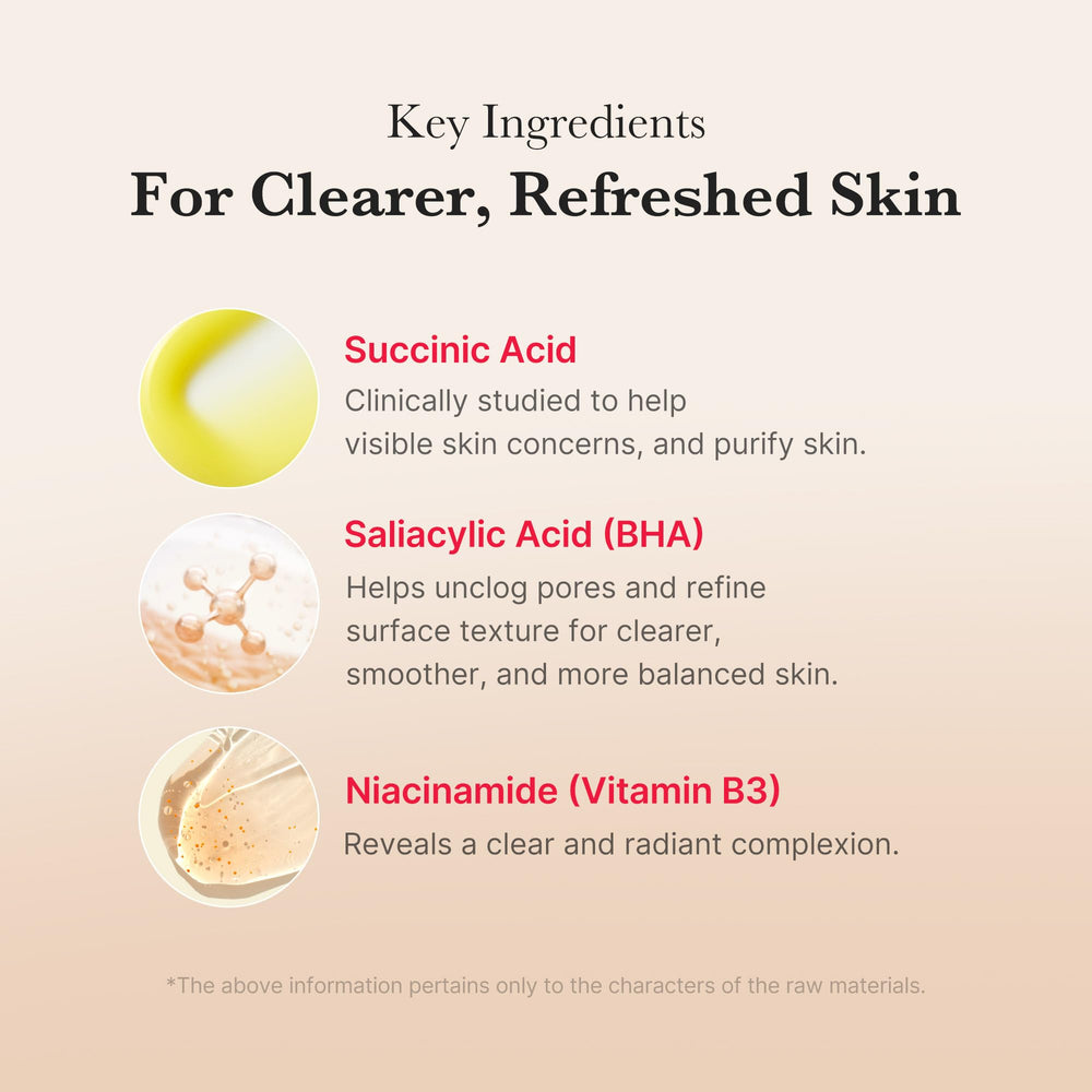 medicube ingredient label highlighting acids and soothing actives