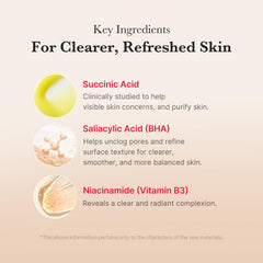 medicube ingredient label highlighting acids and soothing actives