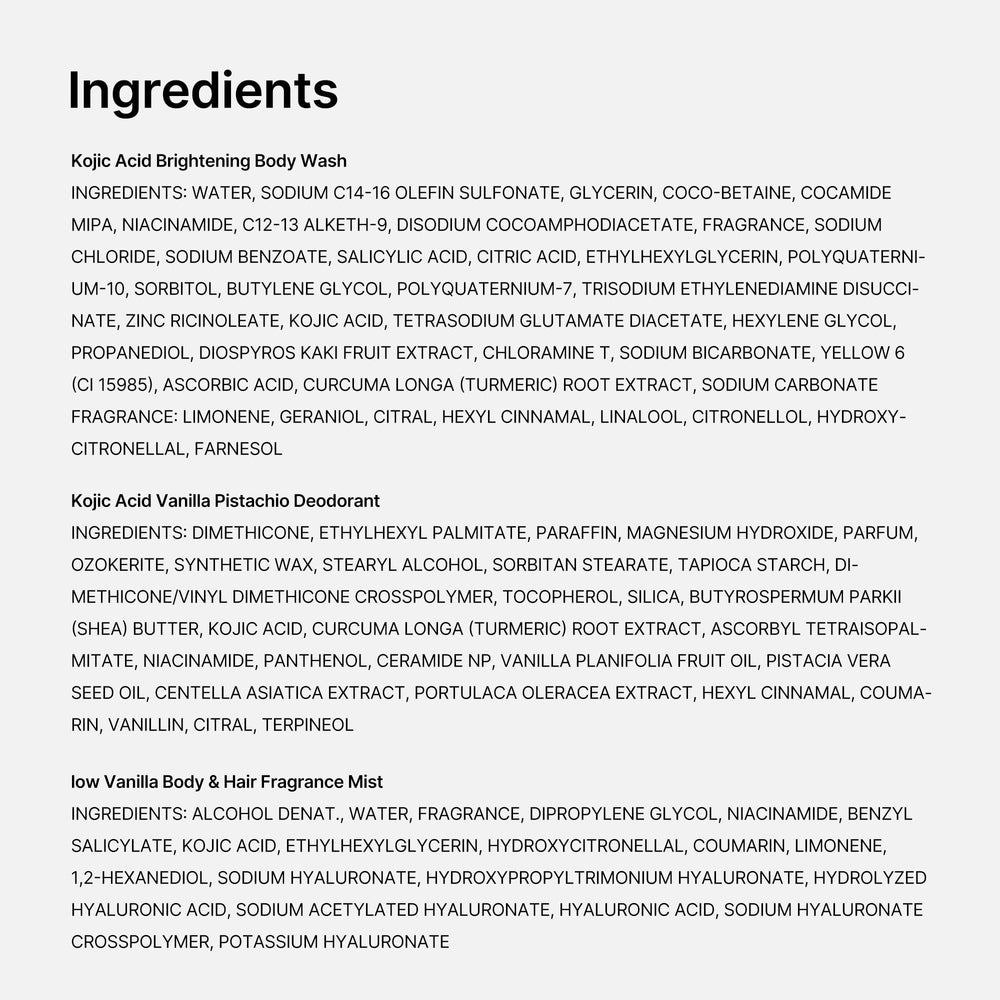 medicube ingredients label closeup highlighting active benefits