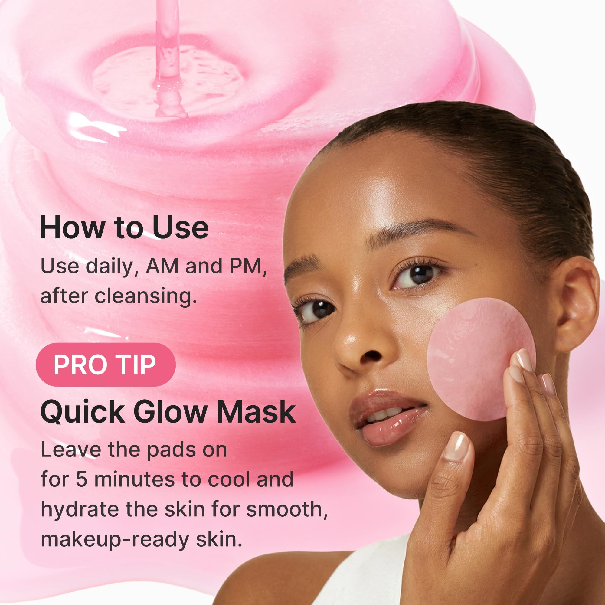 medicube open container showing stacked serum-soaked pads for easy access
