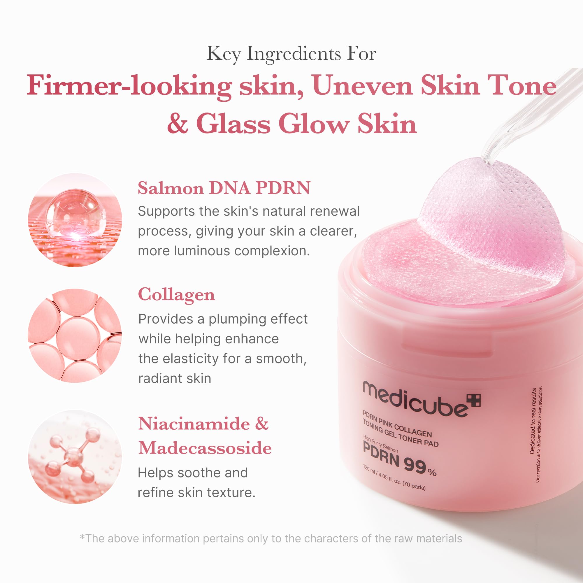 medicube pad applied to cheek demonstrating targeted soothing and cooling benefit