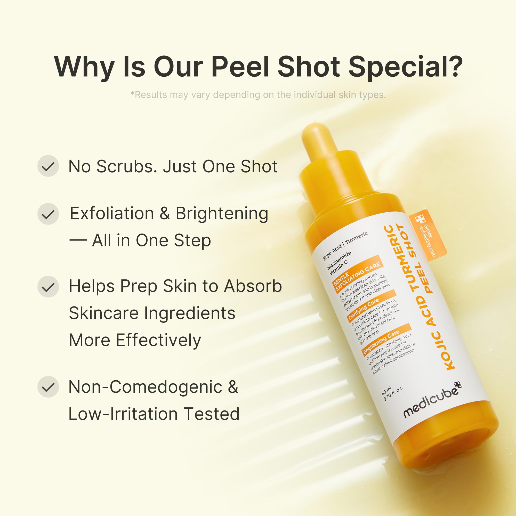 medicube hand applying gel to skin to demonstrate easy absorption