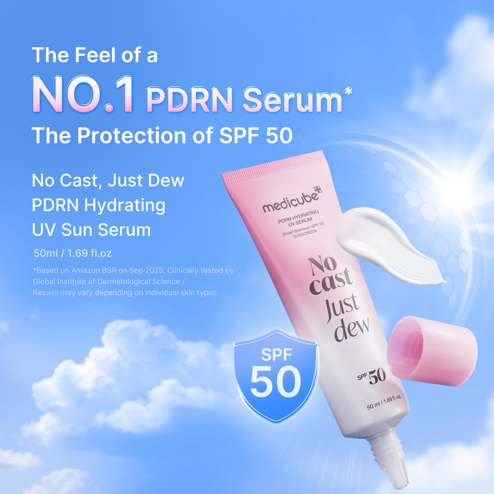 medicube pump dispensing serum emphasizing quick, mess-free application benefit