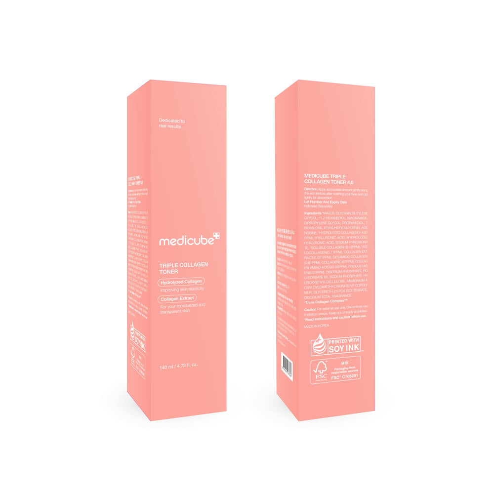 medicube toner on bathroom shelf showing daily routine and glowing skin benefit