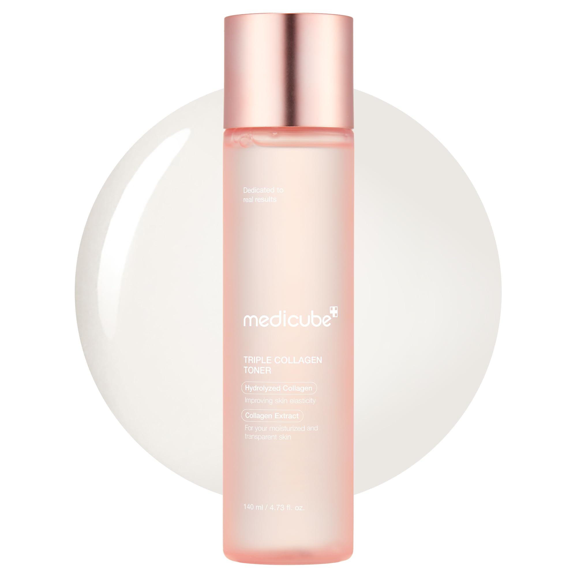medicube front bottle showing sleek packaging and brand hydration benefits