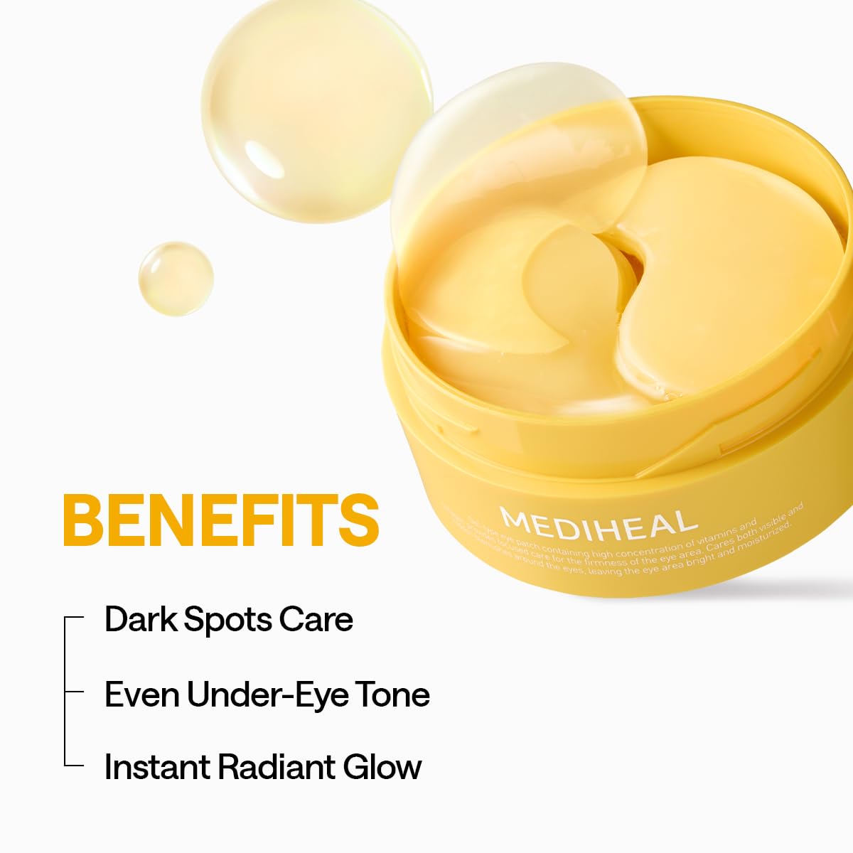 MEDIHEAL ampoule droplet on patch highlighting active serum potency