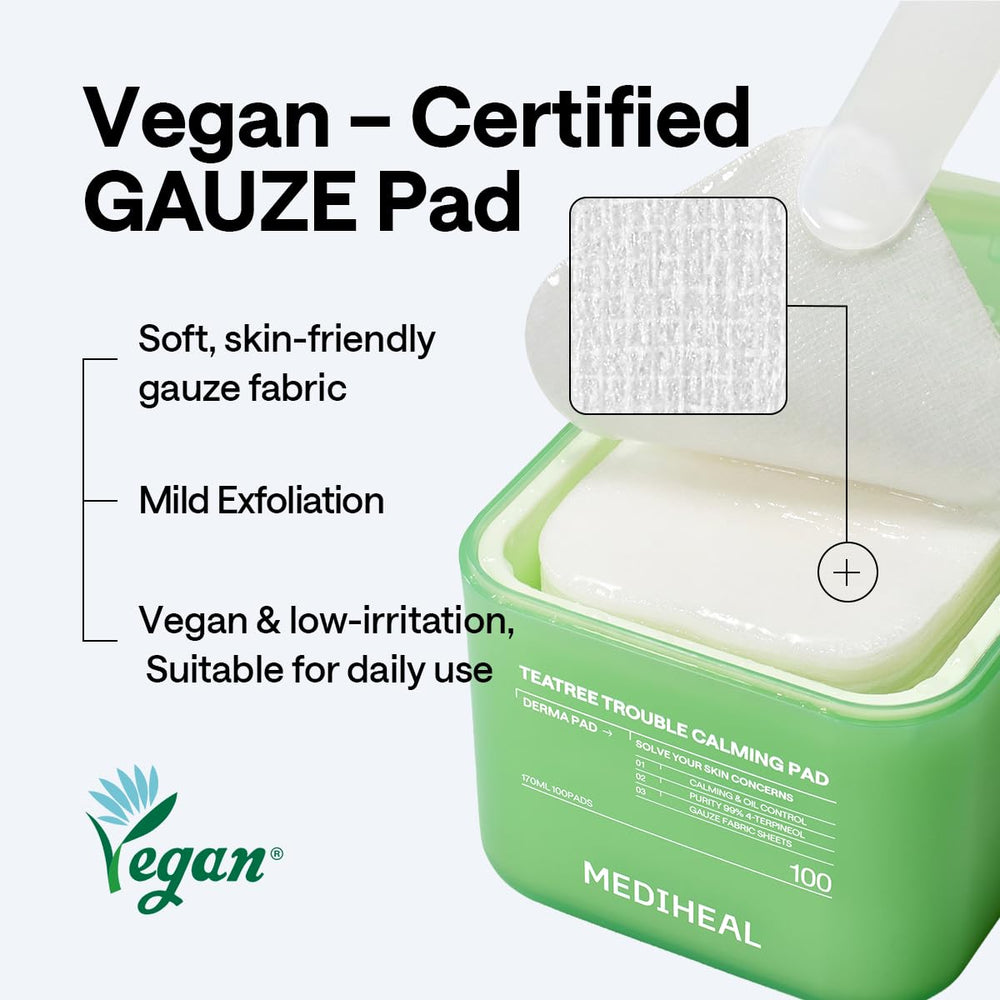 MEDIHEAL open pack with stacked pads inside, easy dispensing and hygienic storage