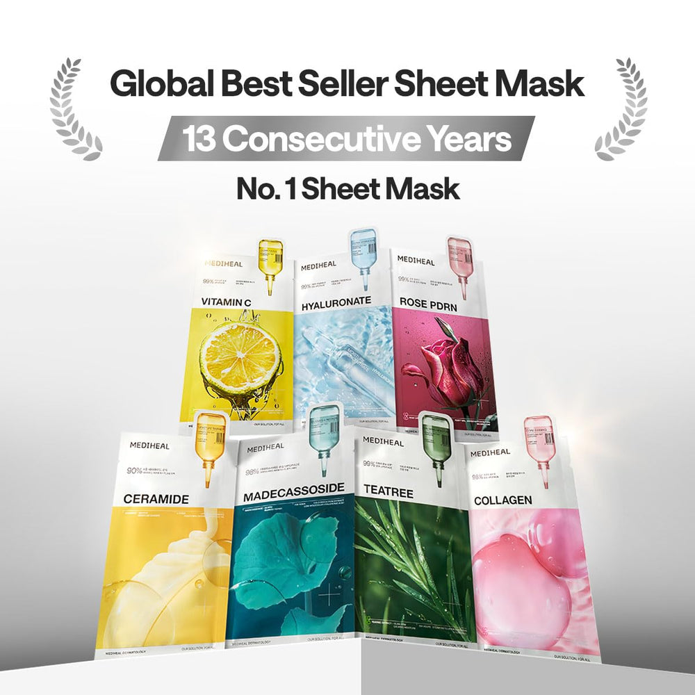 MEDIHEAL sheet texture close-up highlighting thin, adherent material