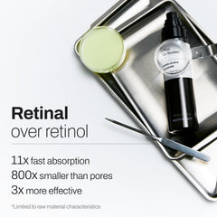MEDITHERAPY ingredient label closeup highlighting retinal, niacinamide, and cica blend