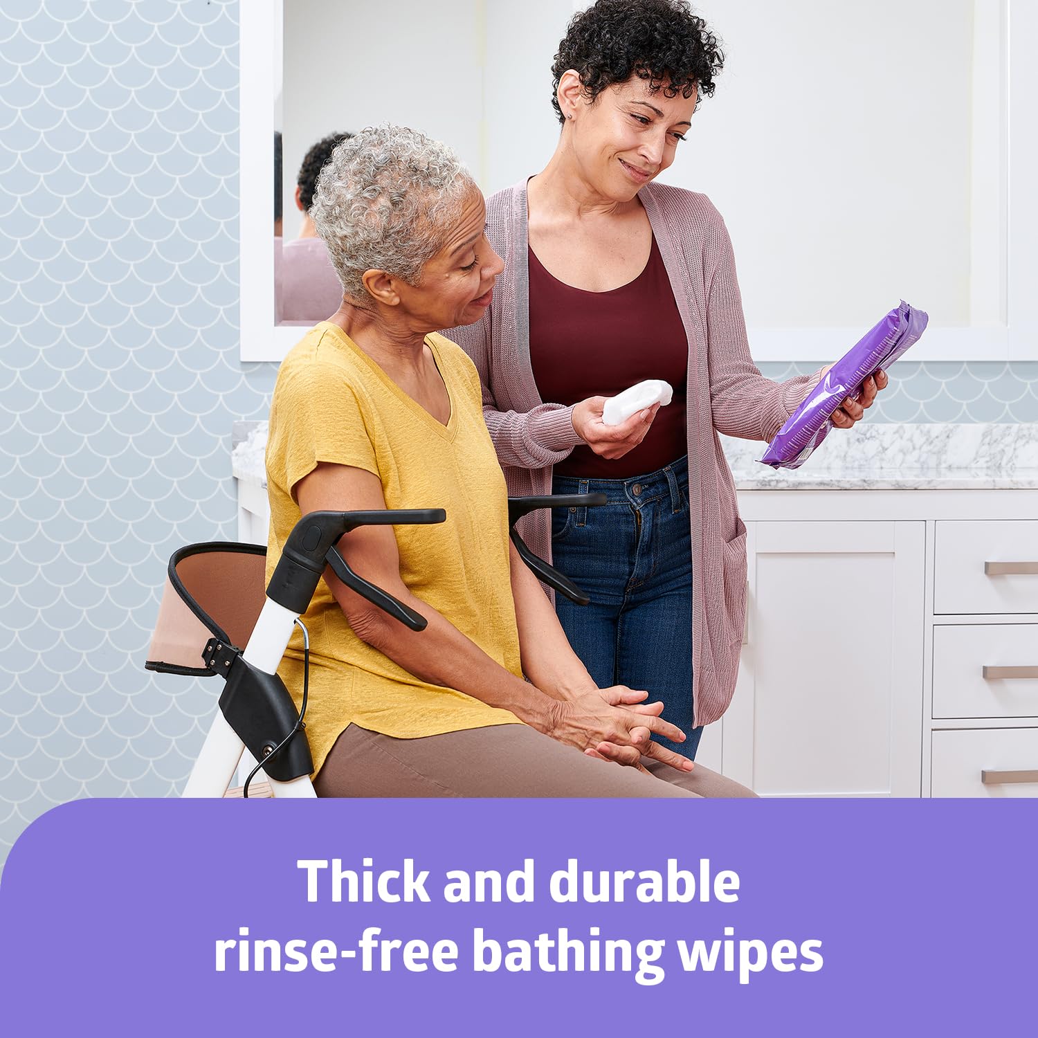 Medline open pack with a wipe lifted, demonstrating easy single-use convenience